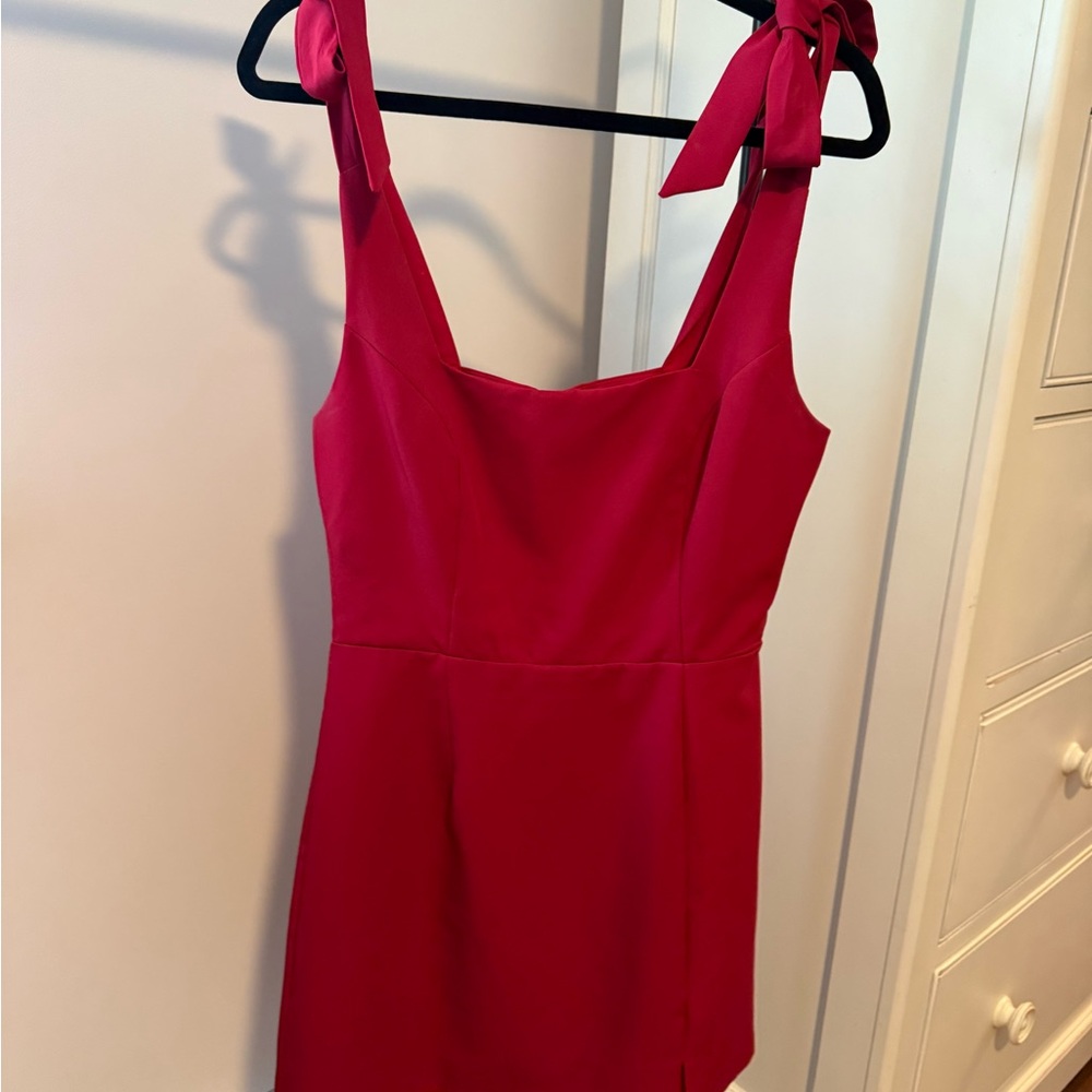 Tie-Shoulder Fuchsia Women’s Dress